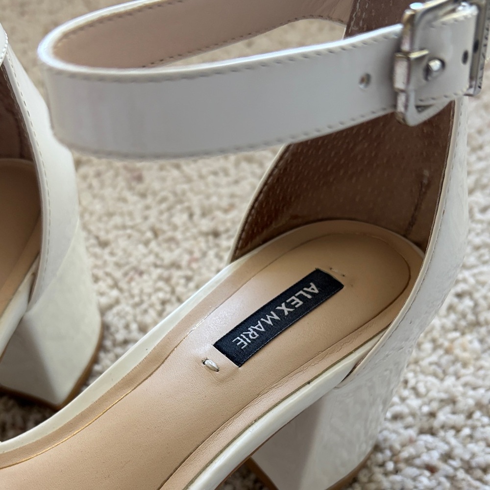 Alex Marie Cream Ankle Strap Heels - Picture 5 of 5